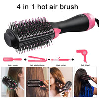 Women Hair Dryer Brush Hair Dryer Straightener Curler Massager 4 In 1 Rapid Warming One Step Volumizer Hot-Air Hair Brushes Econic Blanks