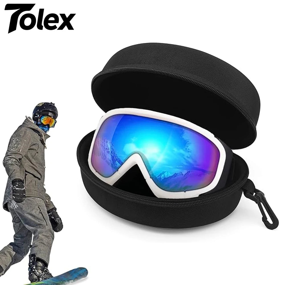 Tolex Ski Snowboard Goggles Storage Box Hard EVA Portable Protection Carrying Case Water Resistant Shockproof Ski Accessories Quick Pick Grocers