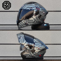 ORZ Personalised Motorcycle Full Face Helmet Men Women Fashion Dual Lens Helmets Motocross Racing Modular Flip Up Casco Moto Quick Pick Grocers