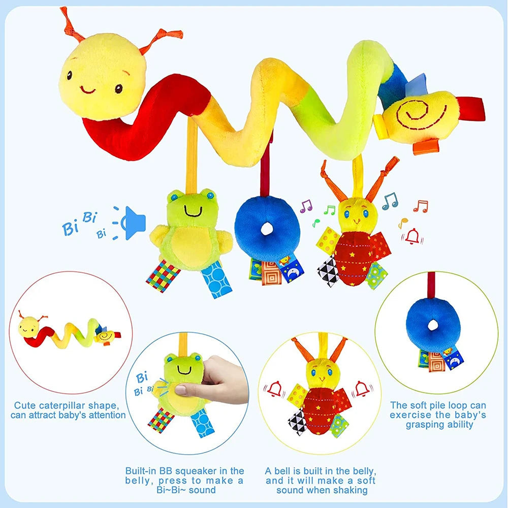 Cute Activity Musical Spiral Crib Stroller Car Seat Travel Hanging Toys Baby Boys Girls Rattles Toy Econic Blanks