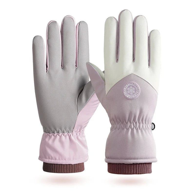 Winter Couple Ski Gloves Thickened Thermal Gloves Adjustable Close Non-slip Touch Screen Gloves Waterproof Cold-proof Quick Pick Grocers