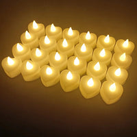 24PCS LED Candle Tea Lights Battery Operated Red Shells Romantic Decoration Flameless  Wedding Party Use Econic Blanks