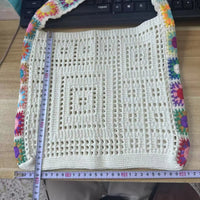 Women's Boho Crochet Bag Designer Flowers Knitted Handbags Large Capacity Summer Beach Woven Shoulder Bag Girls Tote Shopper Bag Quick Pick Grocers
