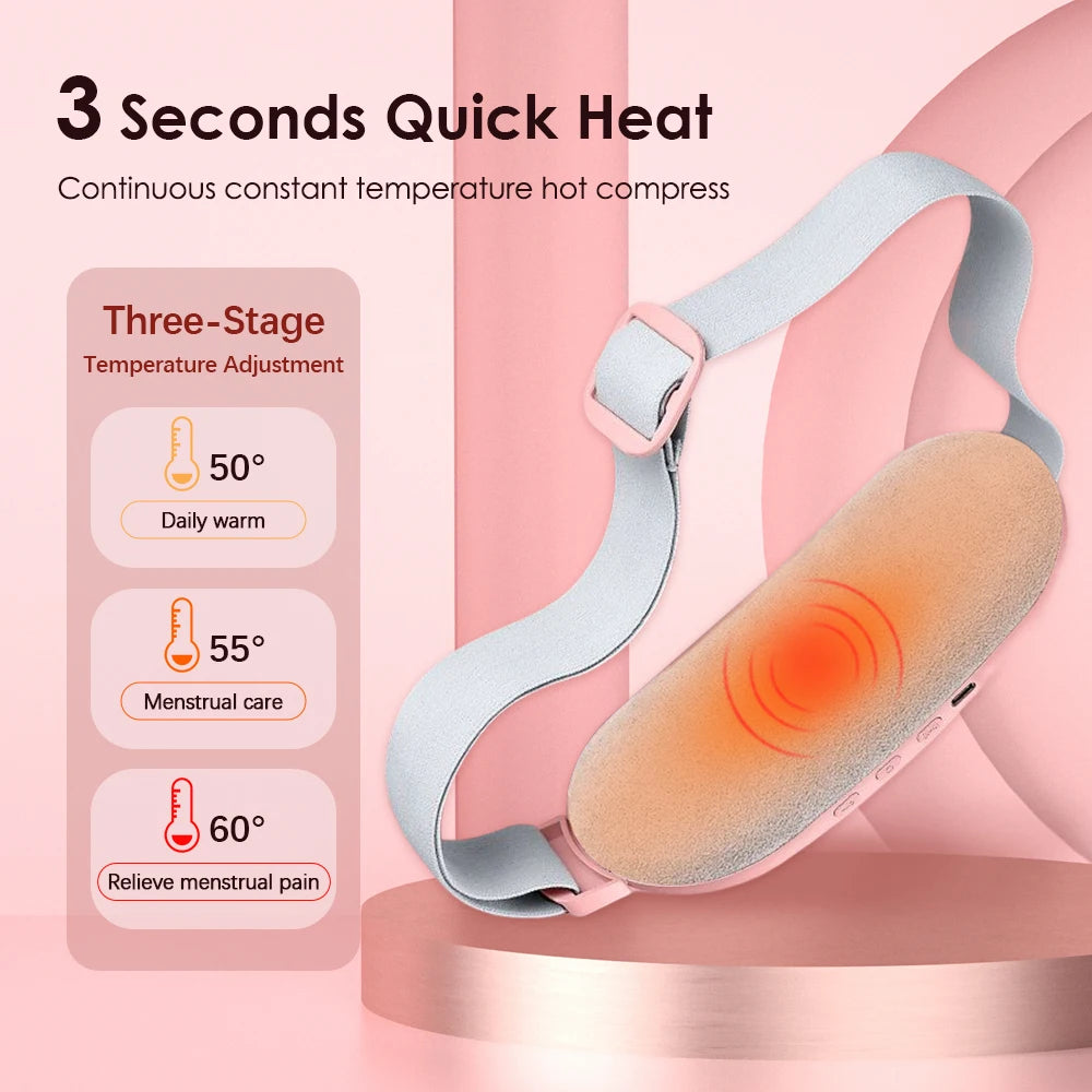 Electric Heating Pad Menstrual Cramp Massager Belt Women Period Care Hot Compress Device Vibration Abdominal Ulter Warmer Belt Quick Pick Grocers