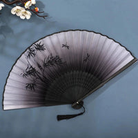 Hand Fan Foldable Silk Fan Noodles Bamboo Fan Bones Halloween Cosplay Prop Christmas Wedding Decoration Party Gifts Art Crafts Econic Blanks
