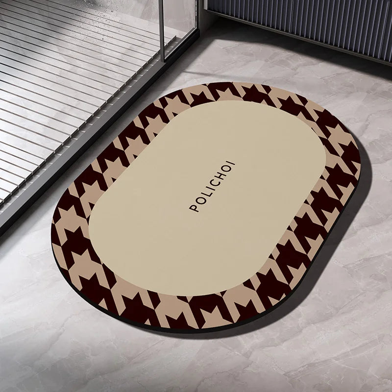 Diatomaceous Earth Bath Mat Bathroom Rug Absorbent Non-slip Floor Foot Mats Quick Dry Shower Carpet Toilet Pad Doormat Washable Quick Pick Grocers