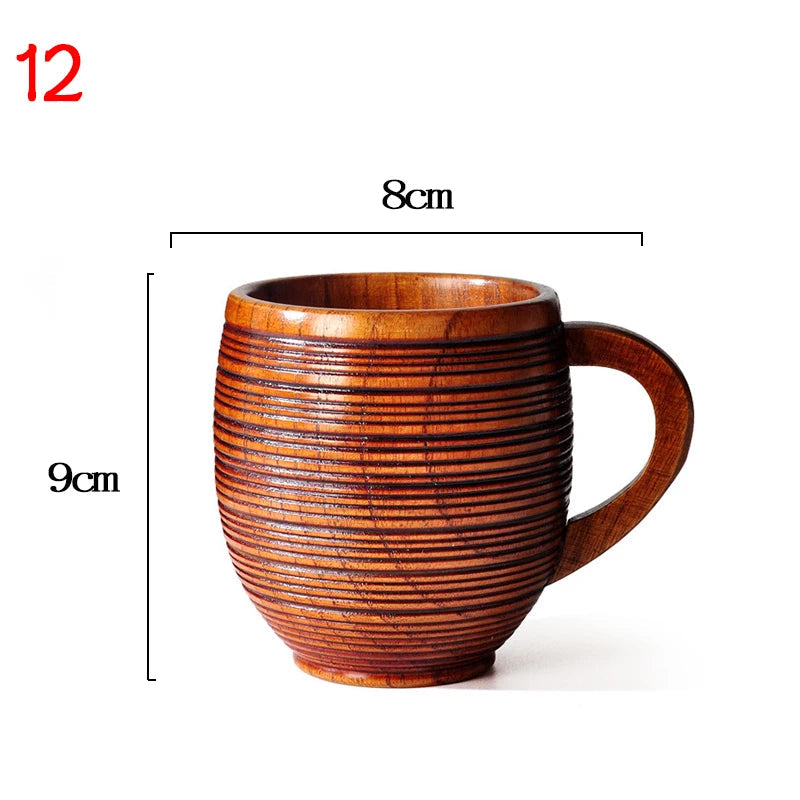Wooden Big Belly Cups Handmade Natural Spruce Wood Cups Beer Tea Coffee Milk Water Cup Kitchen Bar Drinkware for Kitchen Quick Pick Grocers