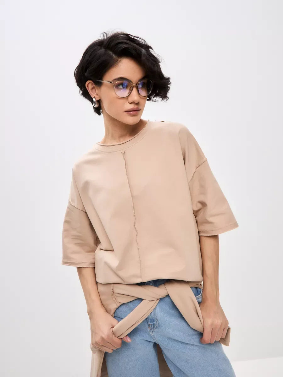 Hirsionsan Summer Casual Oversized T-shirts Women 100% Cotton Pink Loose Tees 2025 New Cusual Solid O Neck Female Aesthetic Tops Quick Pick Grocers