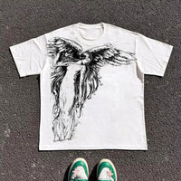Classic Y2K Gothic Style T-shirt Print Oversized T Shirt High Street Shirts Gothic Round Neck Cotton Tops New Mens Women T Shirt Quick Pick Grocers