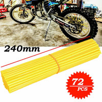 72pcs Bicycle Wheel Spoked Protector Wraps 24cm Wheel Rim Spoke Wrap Kit for Motorcycle Bike Color Rims Skin Trim Covers Pipe