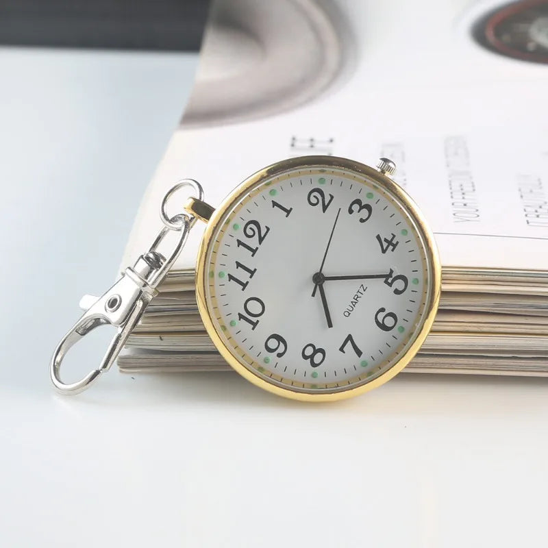New Tiny Cute Quartz Pocket Watch with Keyring Men Women Quartz Watch for Nurses Doctors Students Minimalist Watches Child Gift Quick Pick Grocers