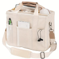 Ladies Canvas Handbag Multi Pocket Large Capacity Tote Bag Adjustable Shoulder Strap Casual Shoulder Shopping Bag Econic Blanks