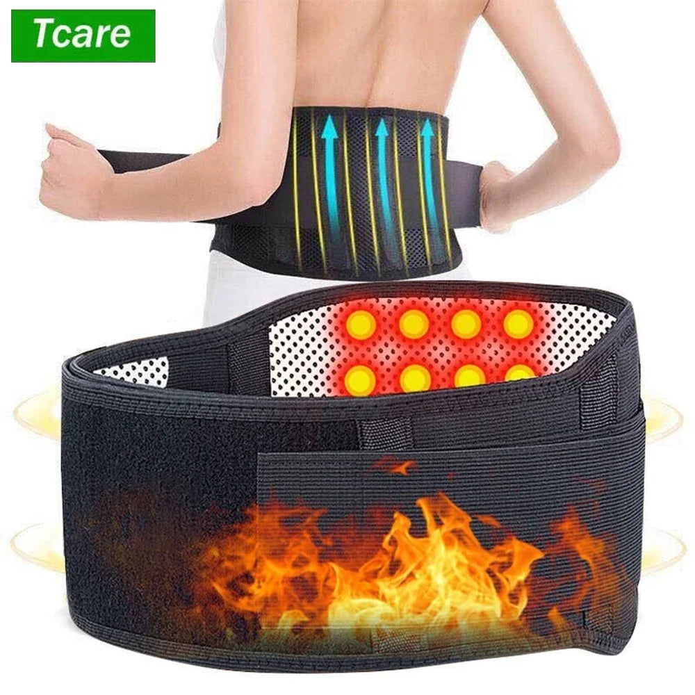 Tcare M - 4XL Adjustable Tourmaline Self Heating Magnetic Therapy Back Waist Support Belt Lumbar Brace Massage Band Health Care Purest Peak