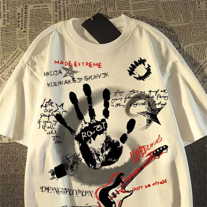 American Vintage Round Neck Short Sleeved T-shirt Men/Women Korean Inst Summer New Top Quick Pick Grocers
