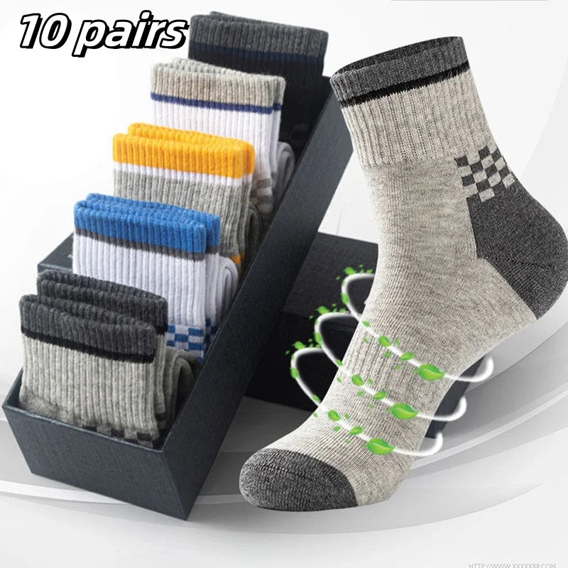 10/5/3MEN'S Mid-calf Socks Cotton Socks for All Seasons, Solid Colour and Versatile Econic Blanks