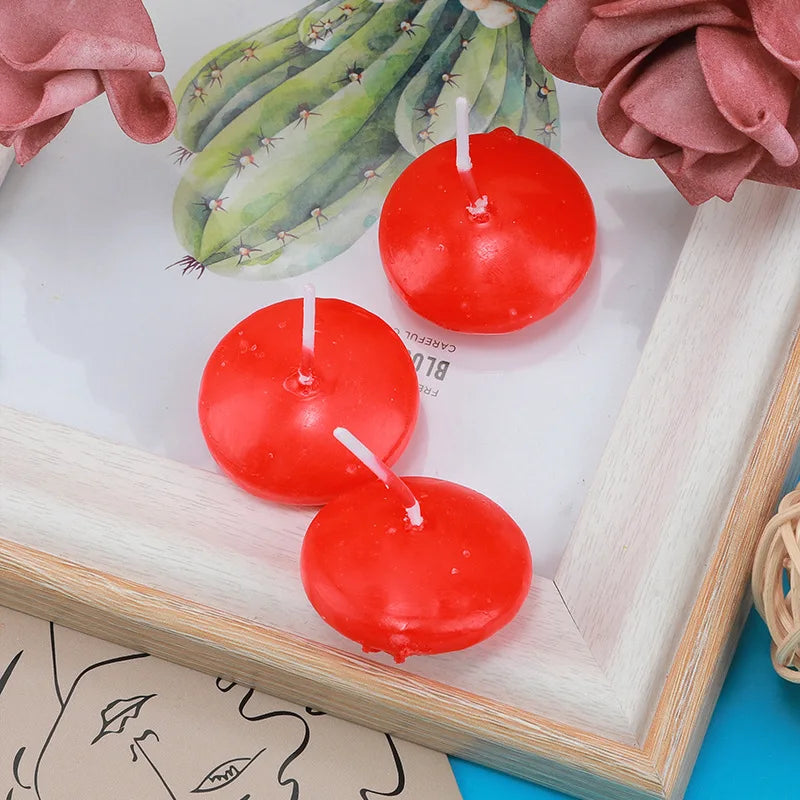 6/10/16Pcs Unscented Discs Candles Floating For Valentine's Day Party Wedding Home Bathtub Decor Romantic Confession Candlelight Purest Peak Salt