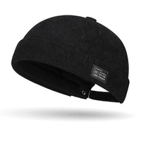 Autumn and winter corduroy brimless casual hat, personalized yuppie hat, men's and women's striped velvet melon skin hat Quick Pick Grocers