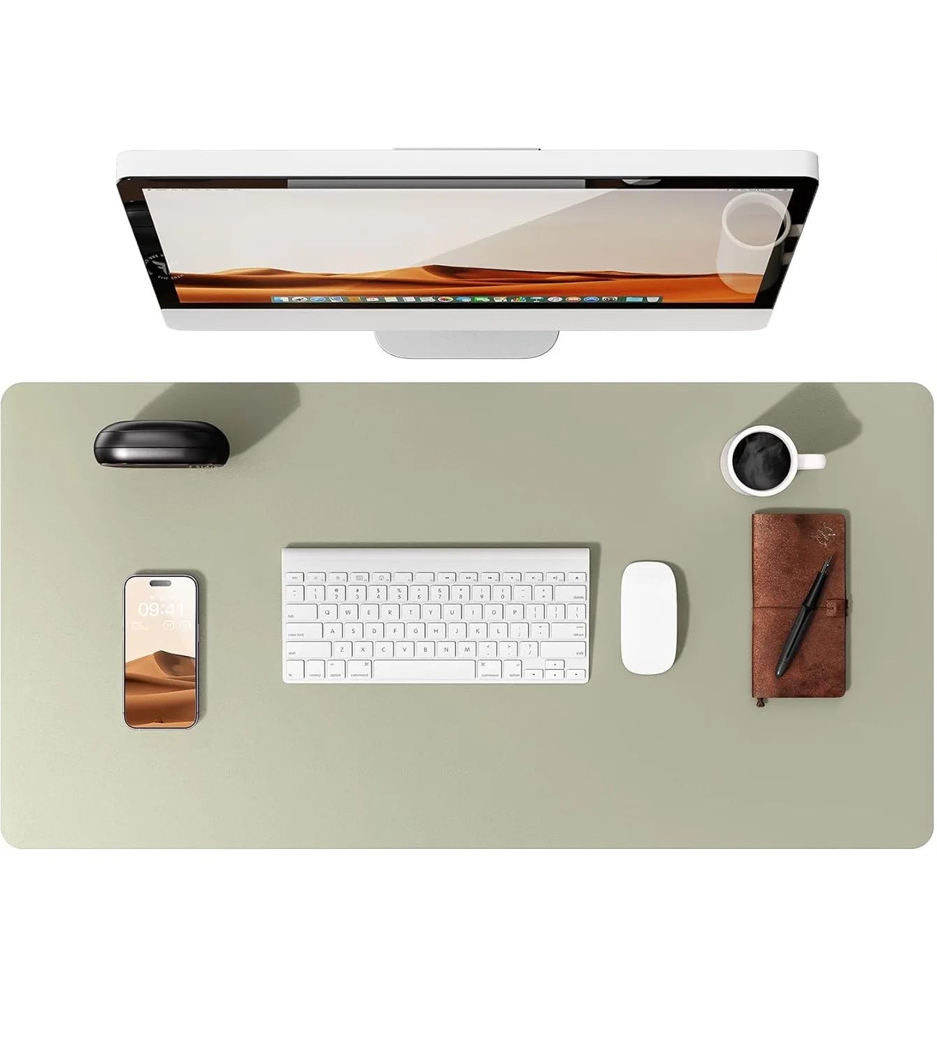 Large Mouse Pad,Office Desk Mat, Leather Desk Pad Protector, Non-Slip PU Leather Desk Blotter, Laptop Desk Pad Quick Pick Grocers
