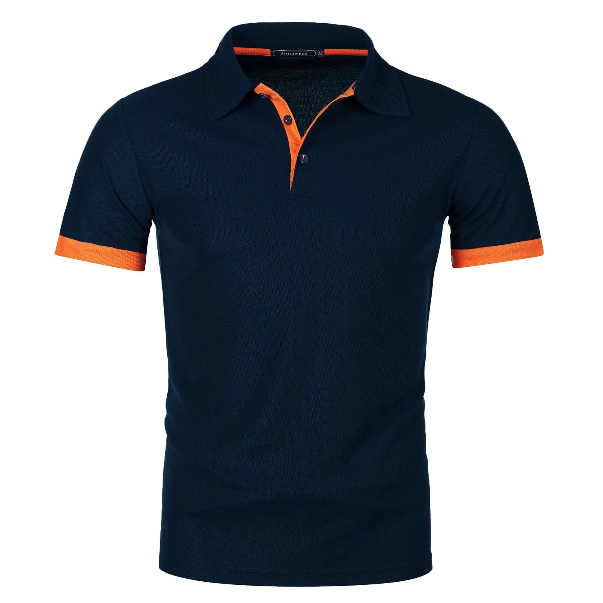 Men's short sleeve color matching fashion with men's lapel short sleeve Quick Pick Grocers