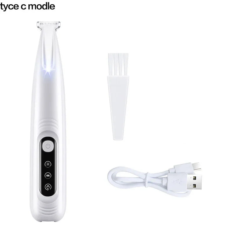 New Dog Paw Trimmer with LED Light Fully Waterproof Pet Hair Trimmer with LED Display Dog Clippers for Grooming 18mm Widen Blade Quick Pick Grocers