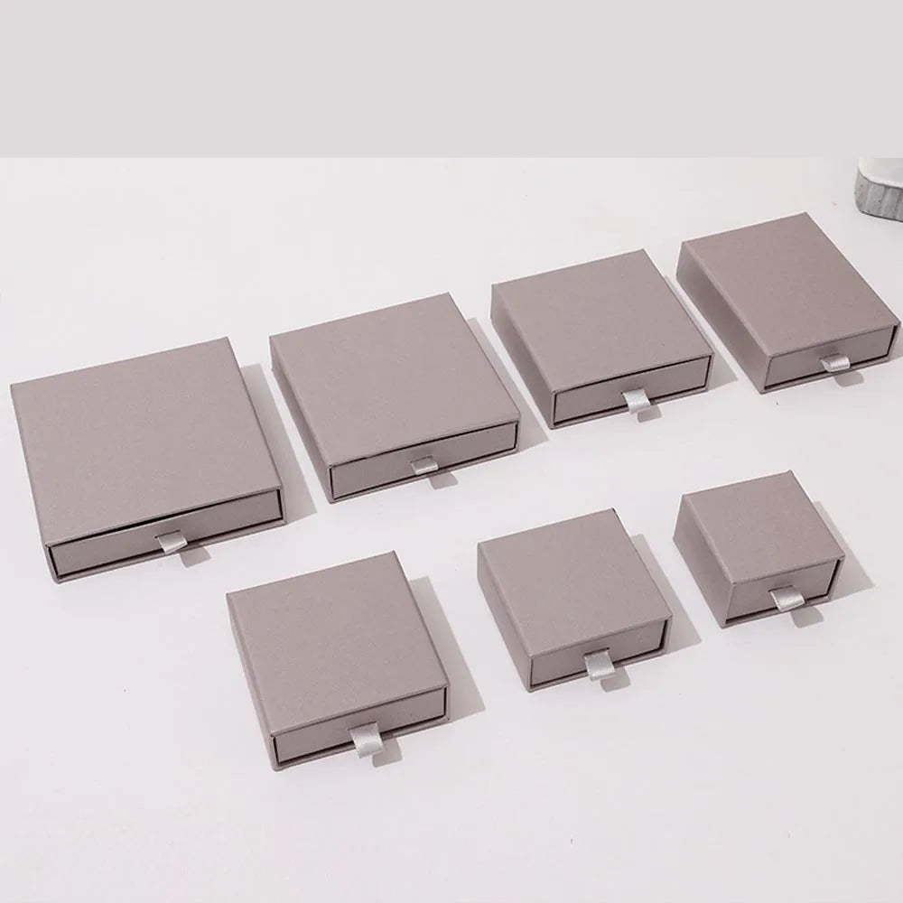 10pcs Paper Jewelry Gift Box For Ring Earrings Pendant Necklace Bracelet Stud Organizer Wedding Favors Jewellery Packaging Sack Purest Peak