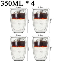 2-18PCS Double Wall High Borosilicate Glass Mug Heat Resistant Tea Milk Juice Coffee Water Cup Bar Drinkware Gift Creativity Set Quick Pick Grocers