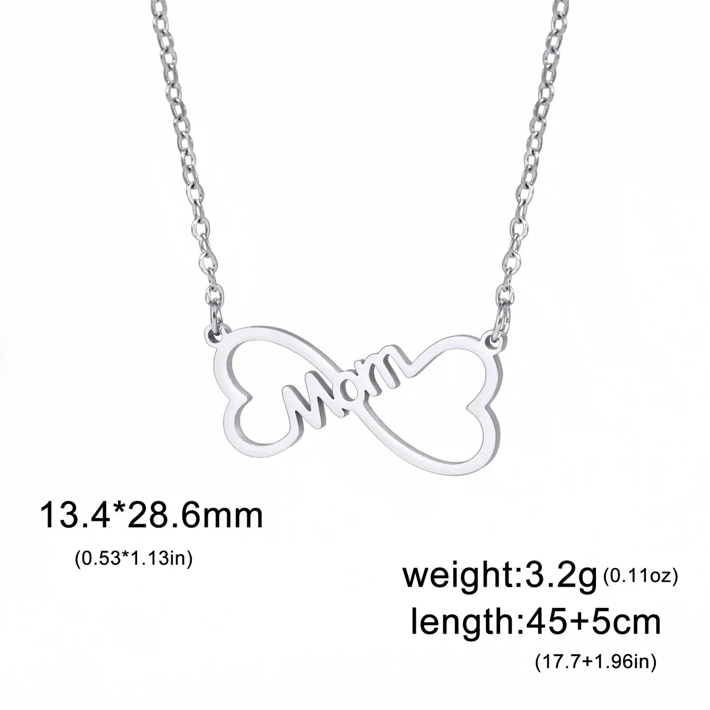 Skyrim Mama Letter Pendant Necklace for Women Stainless Steel Neck Chain Choker Trendy Family Jewelry Mother's Day Gift for Mom Quick Pick Grocers
