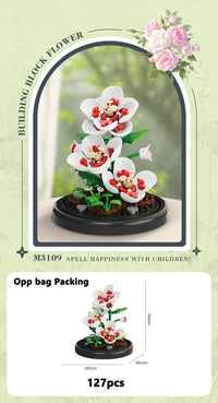 Eternal Flower Bouquet Bonsai Potted Plant Micro Building Blocks Model Home Decoration Puzzle Toys Kids Birthday Christmas Gifts Purest Peak Salt