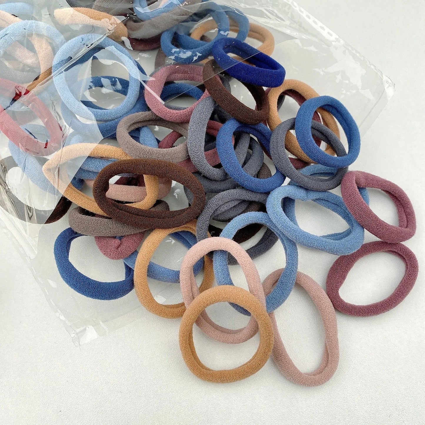 New 50PCS/Set Women Girls Candy Colors Nylon Basic Scrunchie Hair Tie Ponytail Hold Hair Rubber Bands Fashion Hair Accessories Quick Pick Grocers