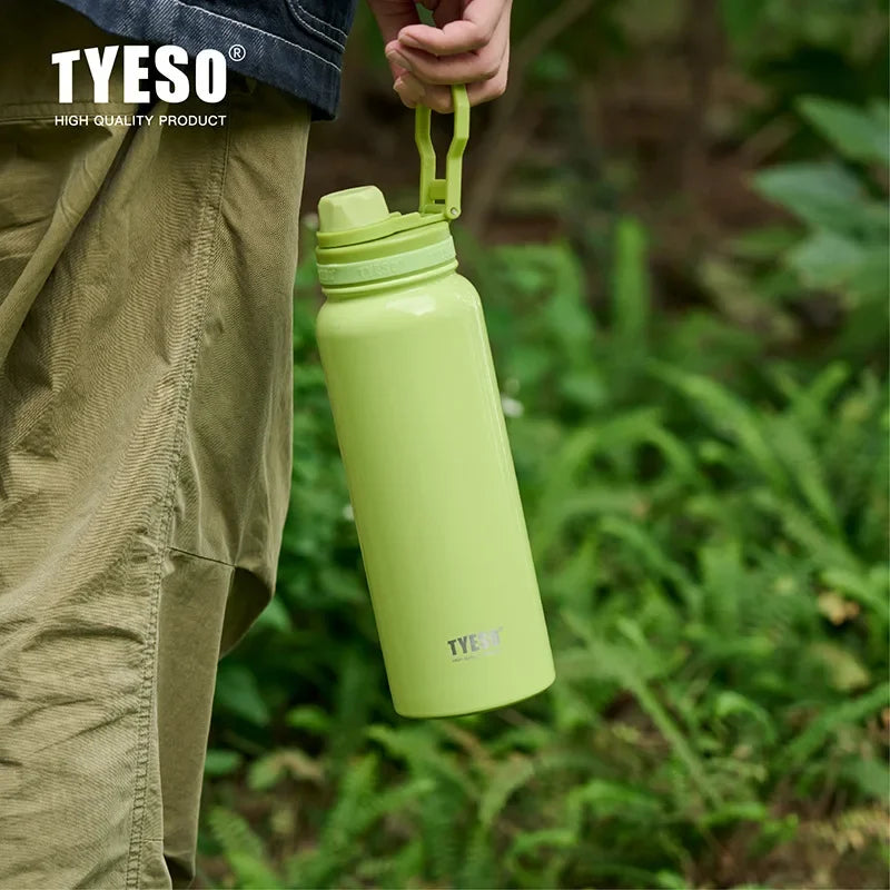 TYESO Stainless Steel Thermal Water Bottle Portable Tumbler Sport Vacuum Flask Keeps Cold and Heat Thermal Mug Car Insulated Cup Quick Pick Grocers