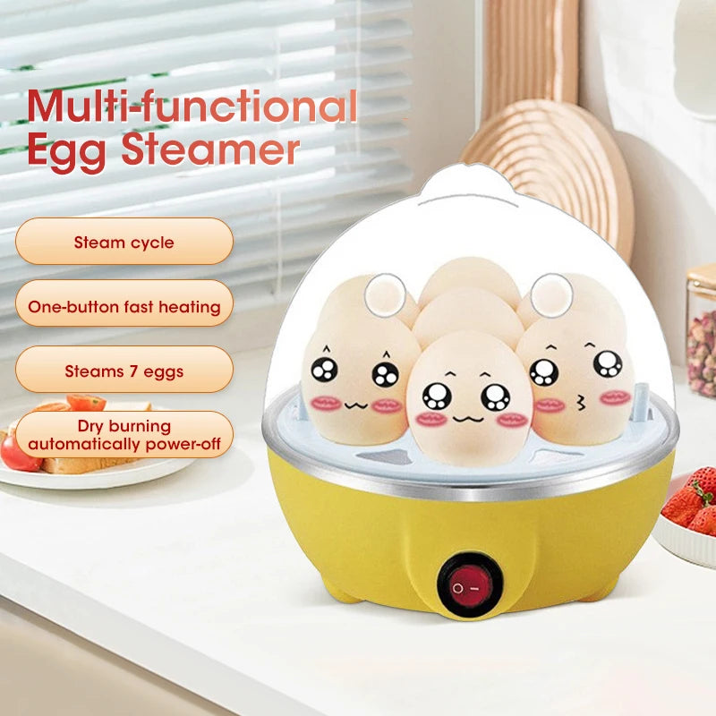 Egg Cooker Automatic Power Off Home 7 Eggs Multi-Functional Steamed Egg Custard Boiled Egg Machine Breakfast Artifact Econic Blanks