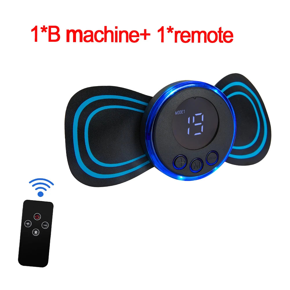 EMS Neck Massager Electric Muscle Stimulator Cervical Sticker Massage Patch Low Frequency Pulse Masajeador Pads Body Pain Relief Quick Pick Grocers