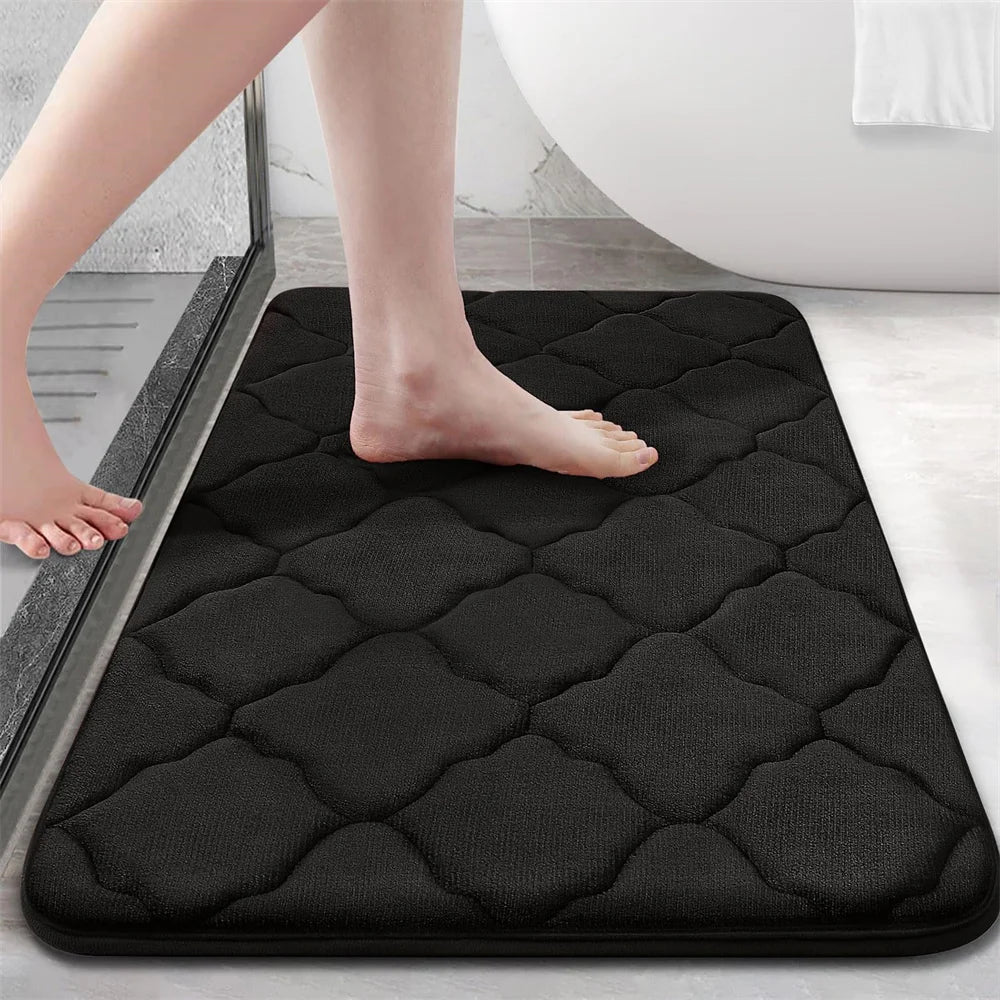 Homaxy Super Absorbent Bath Mat Memory Foam Carpet Non-Slip Toilet Bathroom Rug Soft Living Room Bedroom Shower Decor Foot Rug Quick Pick Grocers