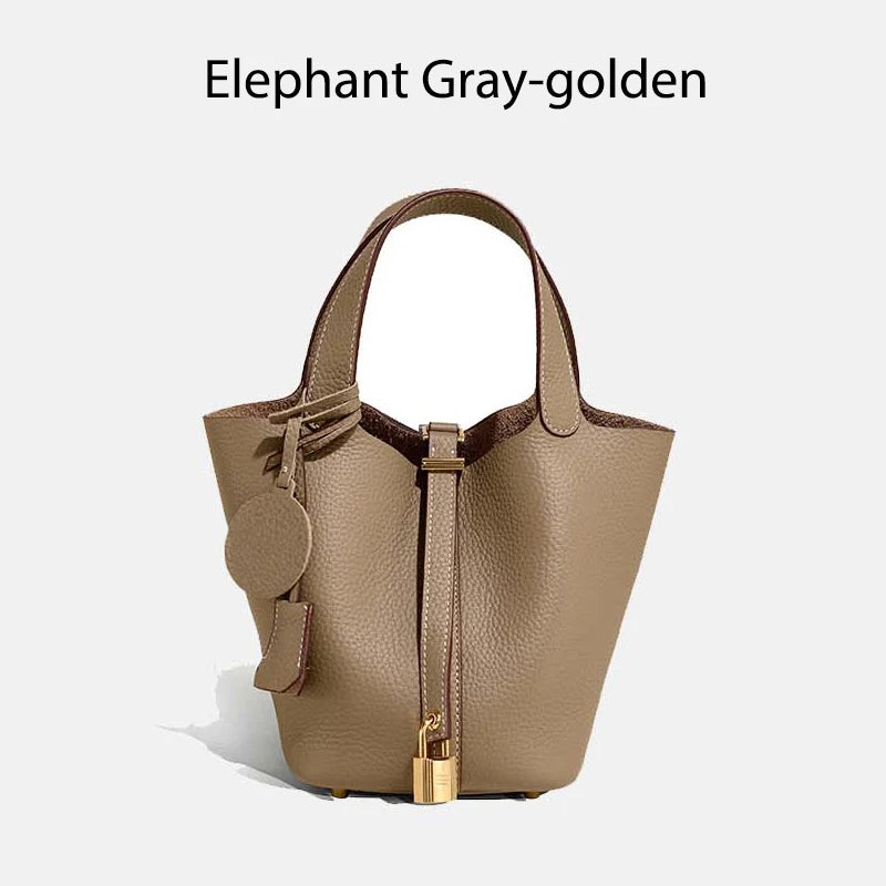MENDY Women Bags Handbags Bucket Bag Real Leathe Fashion Tote Bag Genuine Leather Luxury Desginer Big Size Large Lady Hand Bags Quick Pick Grocers