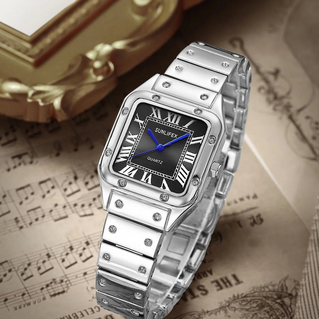 Square Women Watches Ladies Quartz Watch Female Wristwatch Stainless Steel Bamboo Strap Casual Lady Clock Watch Relogio Feminino Quick Pick Grocers