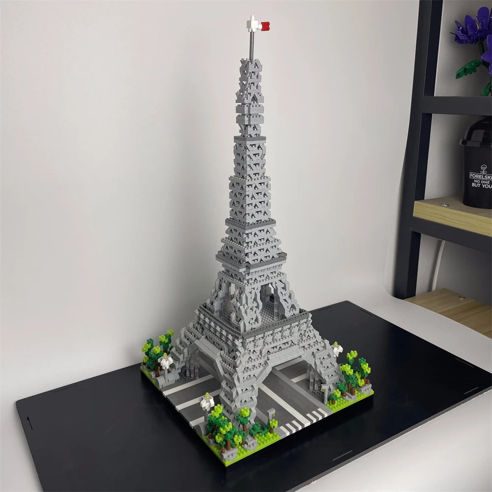 Eiffel Tower Paris Architectural Micro Mini Model Building Blocks Toy : Enhance Your Office Decor, Boost Hand Skills Gift Quick Pick Grocers