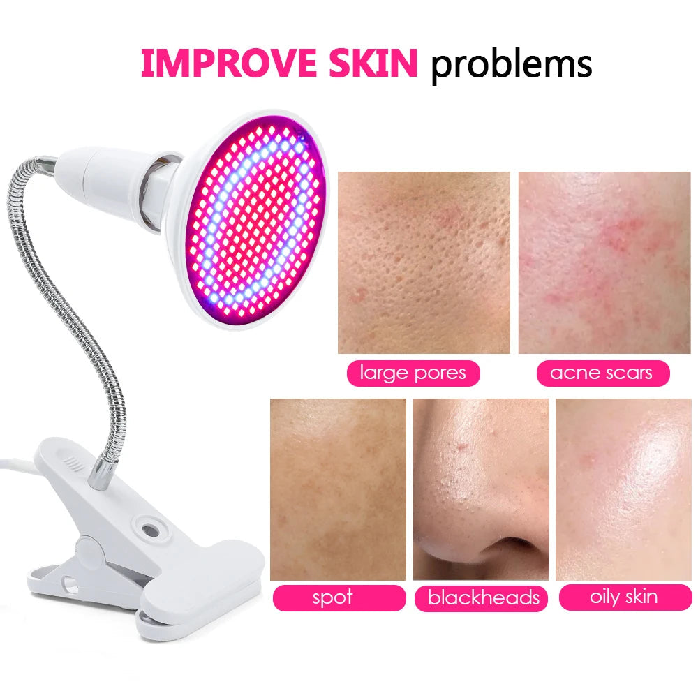 200 LEDs Infrared Light Therapy Lamp Skin Care Anti Aging 660nm 850nm Red Light Therapy for Full Body Facial Acne Treatment Spa Quick Pick Grocers