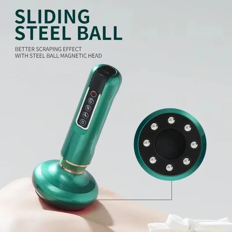 Tricolor Electric Massager GuaSha Anti Cellulite Vacuum Suction Cup Beauty Health Scraping Infrared Heat Slimming Massage Thera Quick Pick Grocers