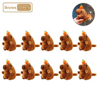 1-20PCS Plush Persimmon Wagging Tail Capybara Key Pendant Cute Plush Keychain Plush Doll Toy Schoolbag Pendant Gift Pendant Econic Blanks