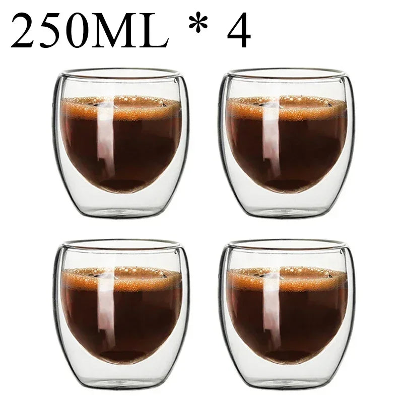 2-18PCS Double Wall High Borosilicate Glass Mug Heat Resistant Tea Milk Juice Coffee Water Cup Bar Drinkware Gift Creativity Set Quick Pick Grocers