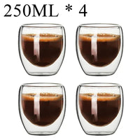 2-18PCS Double Wall High Borosilicate Glass Mug Heat Resistant Tea Milk Juice Coffee Water Cup Bar Drinkware Gift Creativity Set Quick Pick Grocers