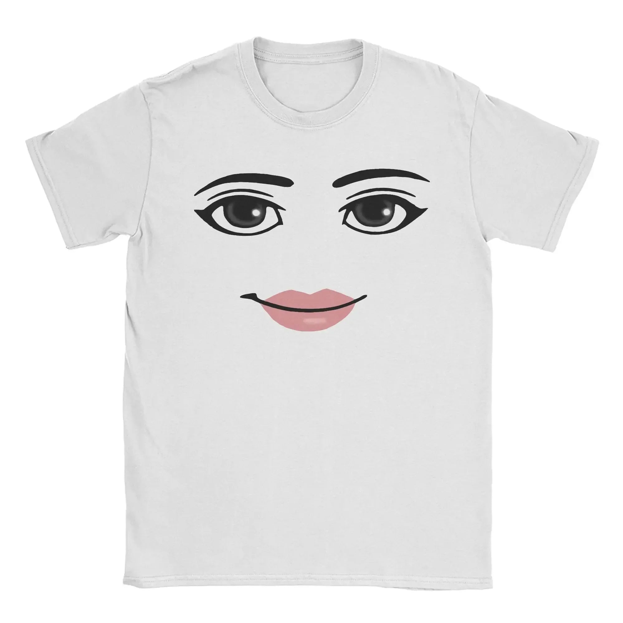 Round Neck Short Sleeve Clothing Summer Novelty Harajuku Streetwear Robot Robloxs Woman Face Game Tshirt Aesthetic Clothes Quick Pick Grocers