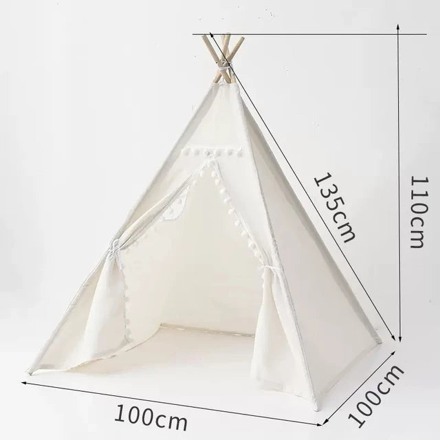Portable Kid Tent 1.6M/1.3M Children's Play House Wigwam Teepee Tipi Toddler Ball Pit Castle Play Room for Girls Purest Peak