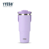 Tyeso Large-Capacity Thermoses Handle Vacuum Cup Dual-Drink Coffee Mug Stainless Steel Ice Cup Car Bottle Hot Cold Retention Quick Pick Grocers