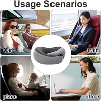 Travel Neck Pillow Memory Foam U-shaped Pillow Snail Style Travel Neck Support Portable Adjustable Soft Noon Break Sleep Pillows Quick Pick Grocers