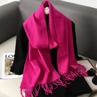 62Color Solid Women Winter Scarf Warm Thicken Cashmere Shawl Outdoor Fashion Luxury Tassels Pashmina Lady Wrap Windproof Scarves Econic Blanks