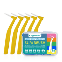 Kingubznis 20pcs  Interdental Brush For Dental Orthodontics Clean Between Teeth Cleaning Tools Soft Mini Brush With Dust Cover Econic Blanks