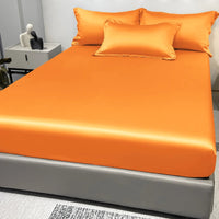 Modern Satin Fitted Sheet Ice Silk Bedspread Quick Pick Grocers