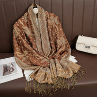 Luxury Brand Autumn Cashmere Pashmina Shawl Lady Wrap Warm Winter Scarves Design Print Female Foulard Cotton Stoles Scarf 2023 Quick Pick Grocers