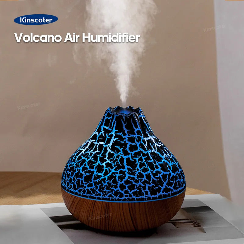Volcano Air Humidifier 300ml Desktop USB Water Mist Diffuser Purifier Air Freshener Nebulizer with Colorful Ambient Night Light Quick Pick Grocers